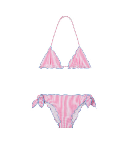 MC2 Saint Barth Bikini a Righe in Seersucker Cris CRIS001 Rosa