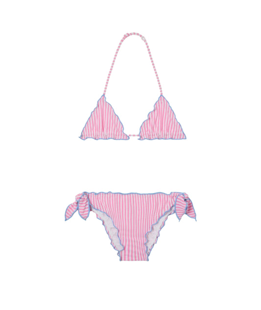MC2 Saint Barth Bikini a Righe in Seersucker Cris CRIS001 Rosa