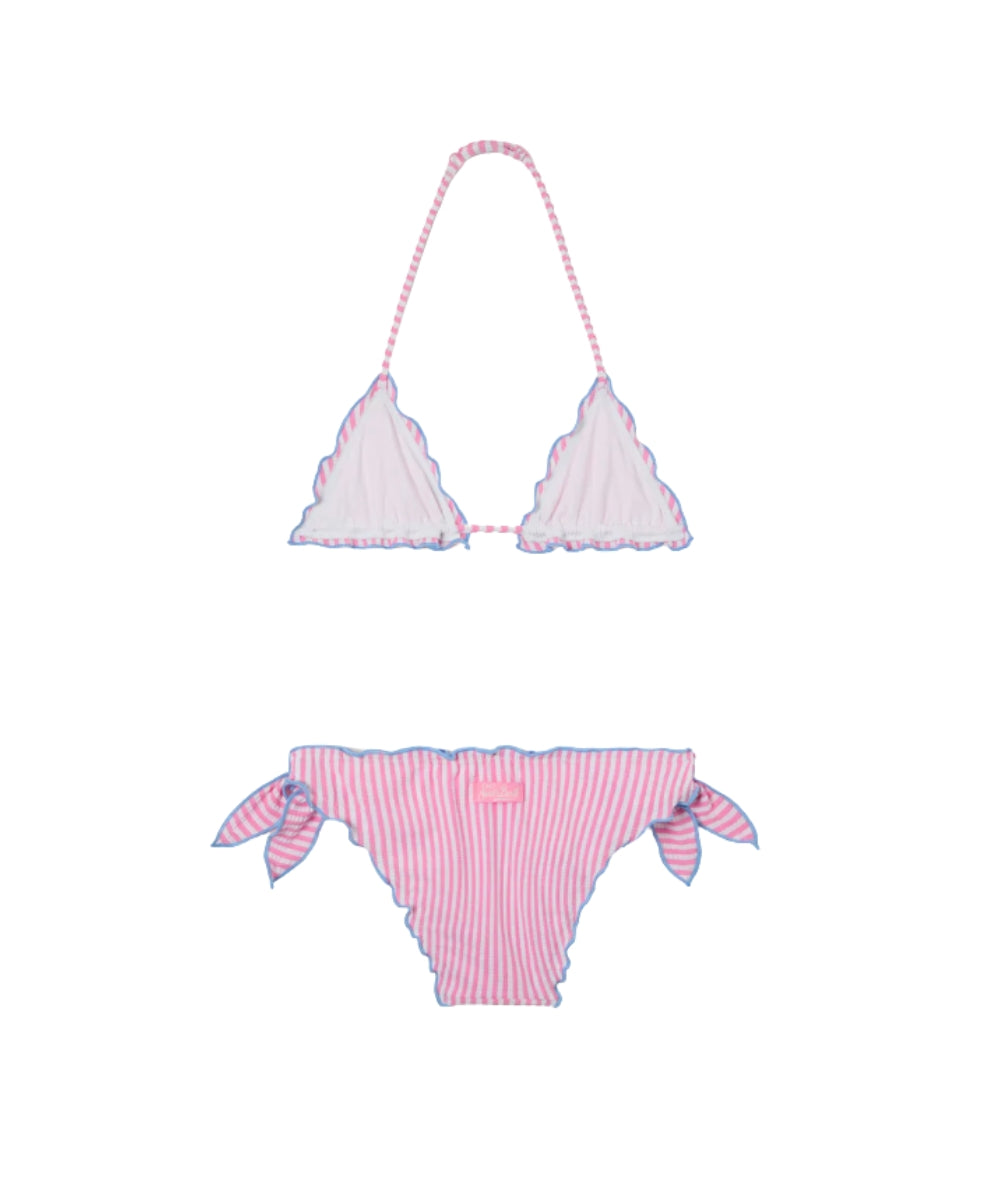 MC2 Saint Barth Bikini a Righe in Seersucker Cris CRIS001 Rosa