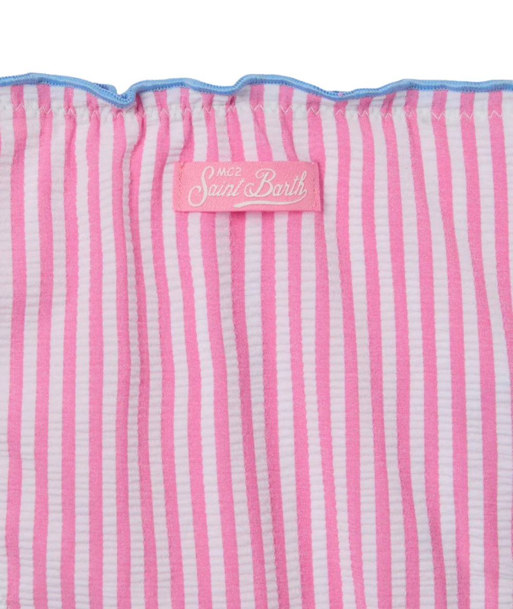 MC2 Saint Barth Bikini a Righe in Seersucker Cris CRIS001 Rosa