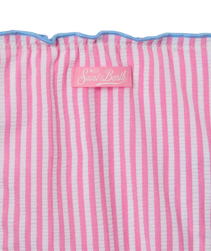 MC2 Saint Barth Bikini a Righe in Seersucker Cris CRIS001 Rosa
