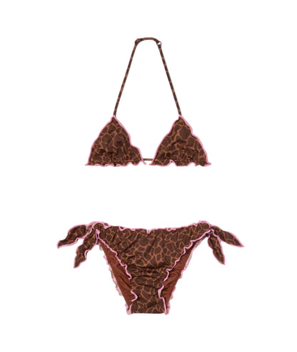 MC2 Saint Barth Bikini in Fantasia Giraffa Cris CRIS001 Marrone Rosa