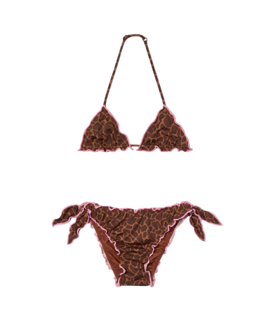 MC2 Saint Barth Bikini in Fantasia Giraffa Cris CRIS001 Marrone Rosa