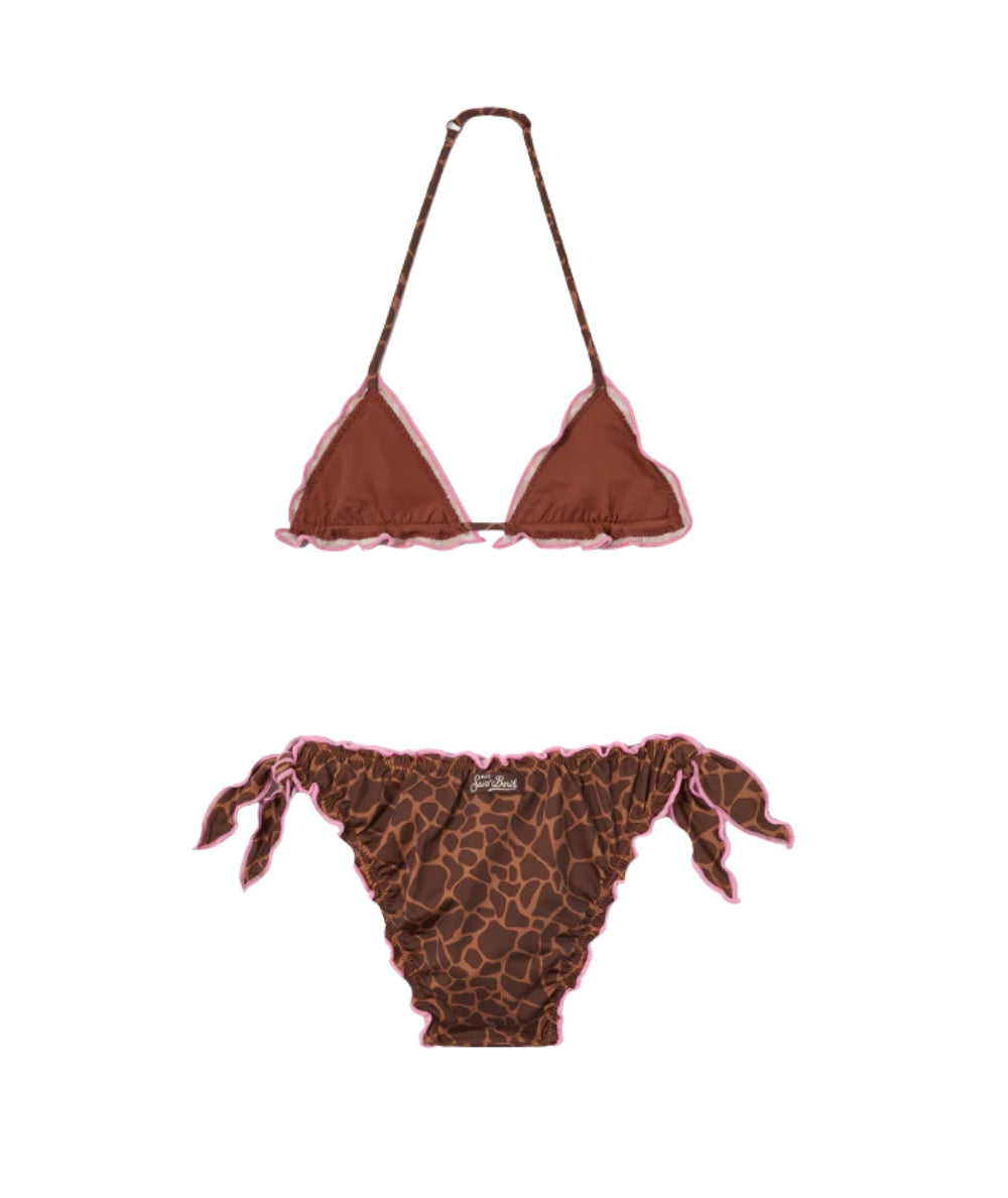 MC2 Saint Barth Bikini in Fantasia Giraffa Cris CRIS001 Marrone Rosa