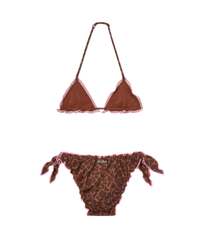 MC2 Saint Barth Bikini in Fantasia Giraffa Cris CRIS001 Marrone Rosa