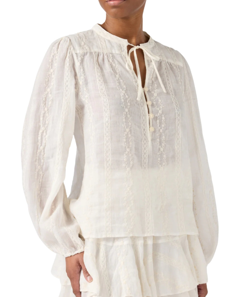 MC2 Saint Barth Blusa con Motivo Ricamato Harper HRP001 Bianco