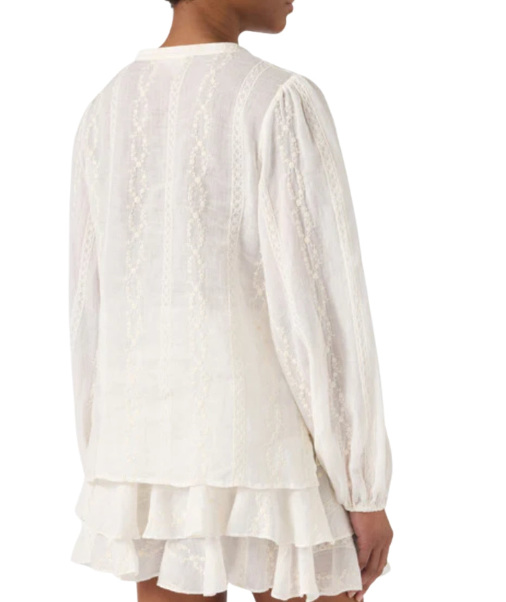 MC2 Saint Barth Blusa con Motivo Ricamato Harper HRP001 Bianco