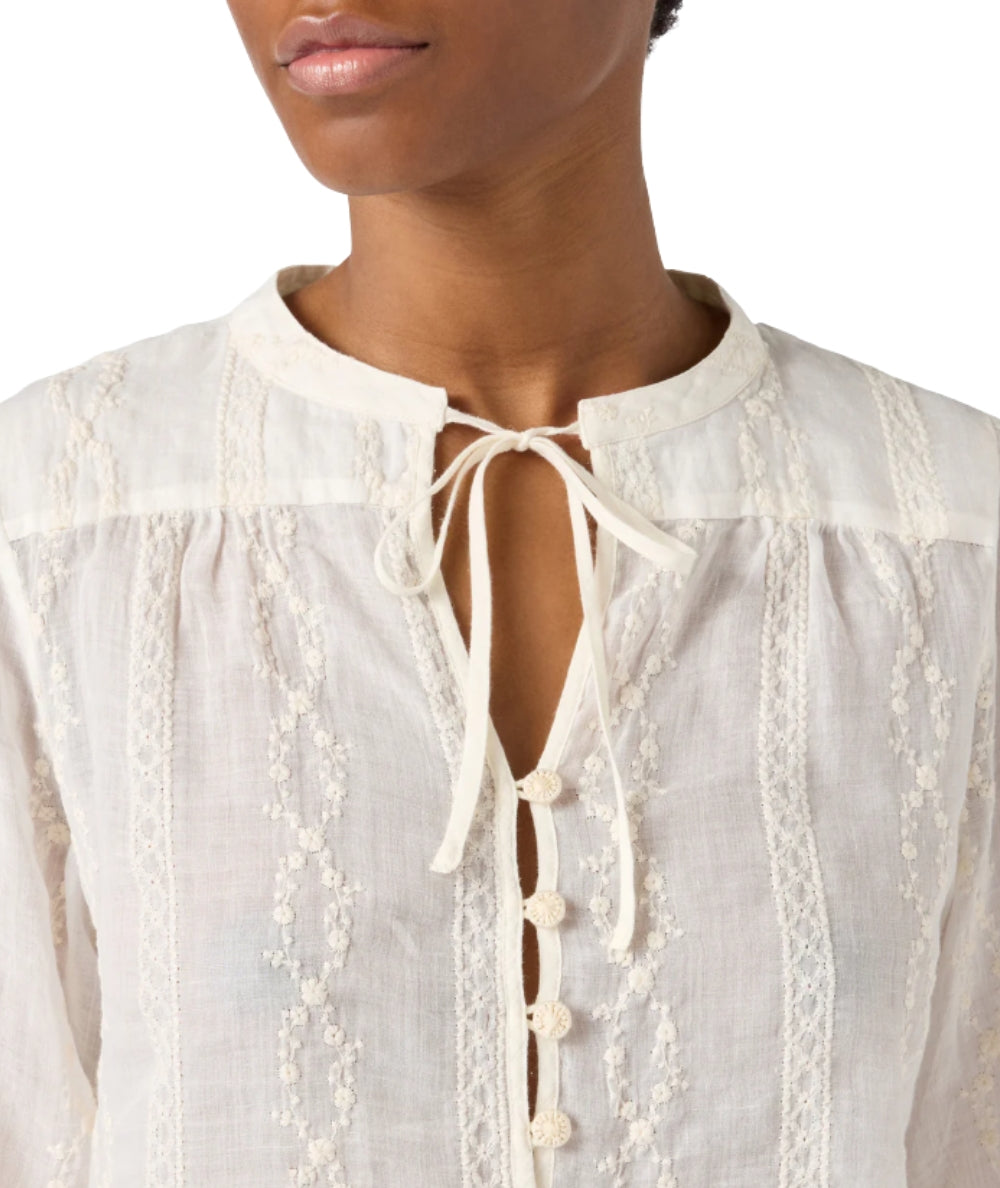 MC2 Saint Barth Blusa con Motivo Ricamato Harper HRP001 Bianco