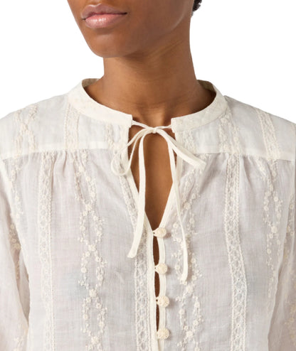 MC2 Saint Barth Blusa con Motivo Ricamato Harper HRP001 Bianco