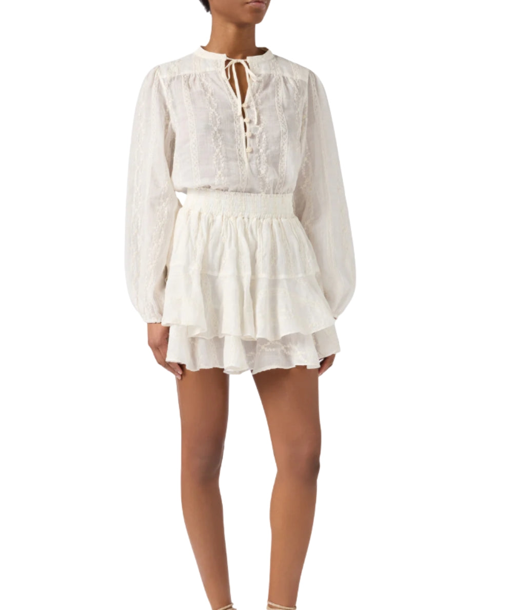 MC2 Saint Barth Blusa con Motivo Ricamato Harper HRP001 Bianco