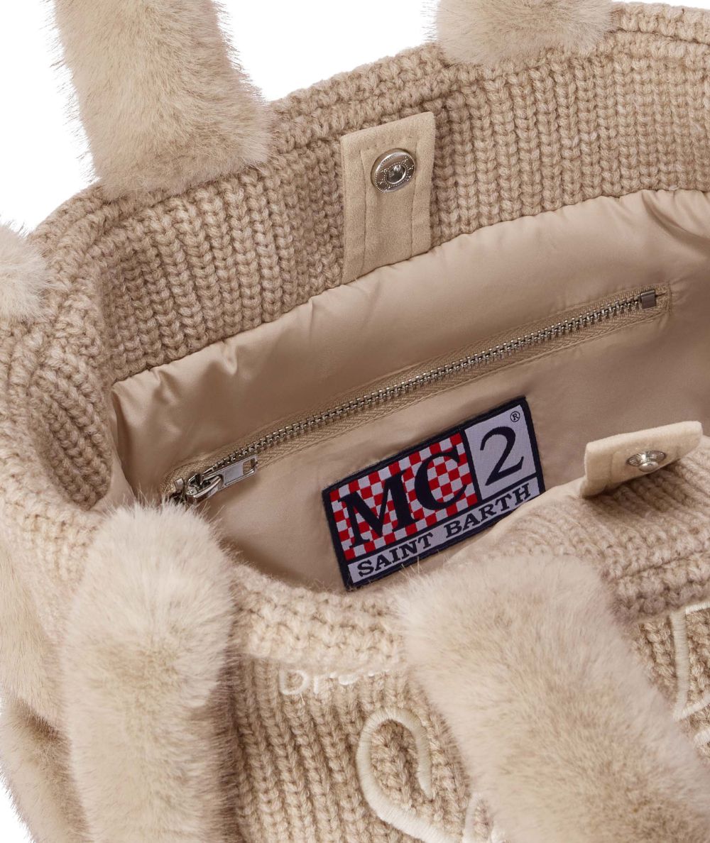 MC2 Saint Barth Borsa Colette Shearling Rib COL0034 Beige
