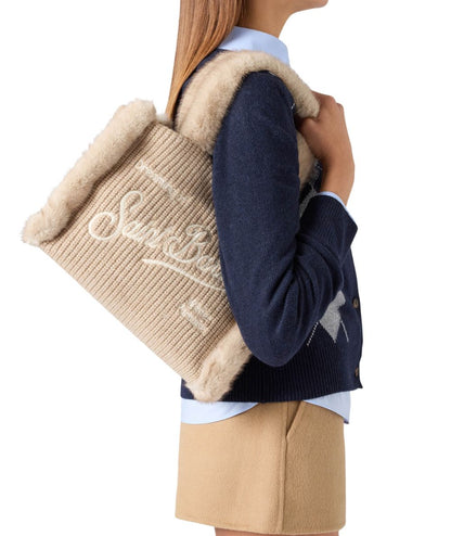 MC2 Saint Barth Borsa Colette Shearling Rib COL0034 Beige
