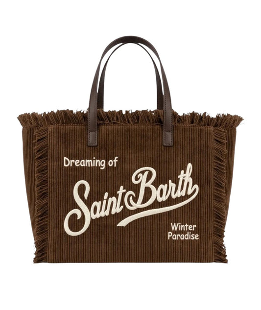 MC2 Saint Barth Borsa Colette in Corduroy COL0048 Marrone