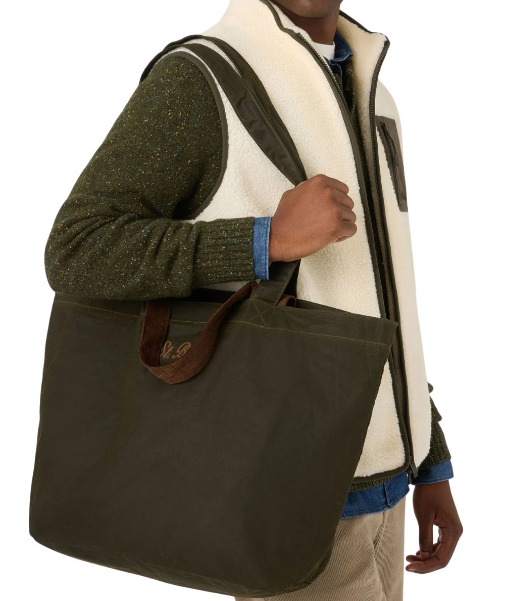 MC2 Saint Barth Borsa Essential Wax ESSE003 Verde Militare