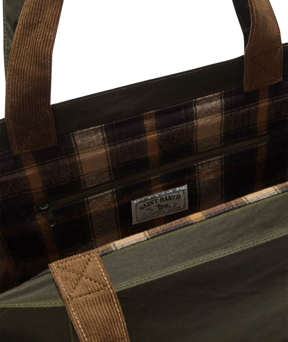 MC2 Saint Barth Borsa Essential Wax ESSE003 Verde Militare