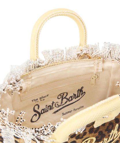 MC2 Saint Barth Borsa Mini Leopardata Vanity Mini VAMI001 Beige Giallo