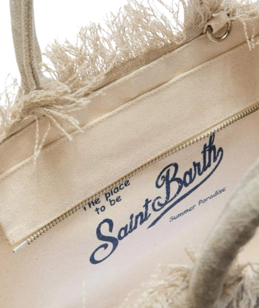 MC2 Saint Barth Borsa Mini Zebrata in Paglia Vanity VAMI009 Beige