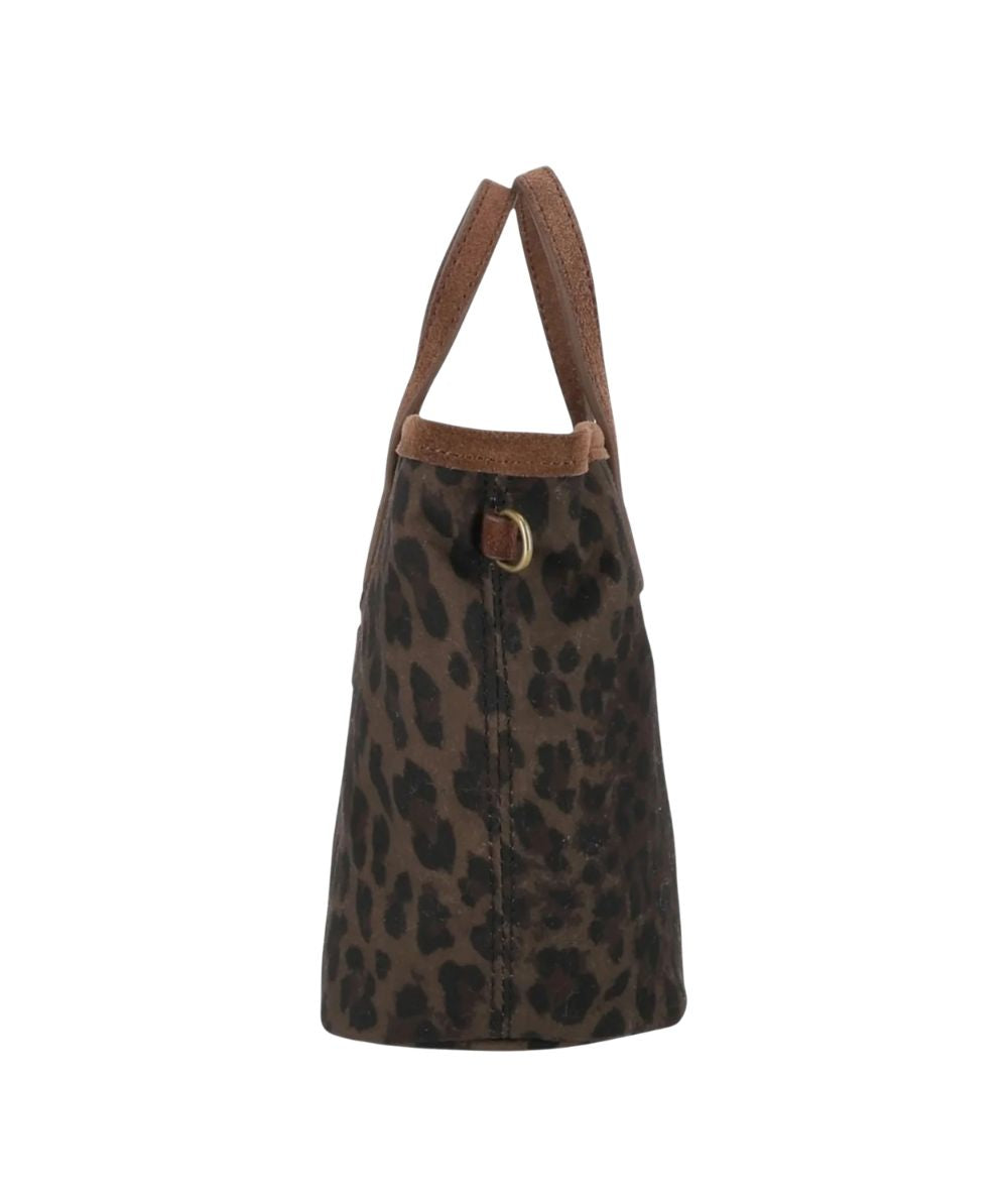MC2 Saint Barth Borsa Shopper CBMIN001 City Mini Wax Leopardato Marrone 