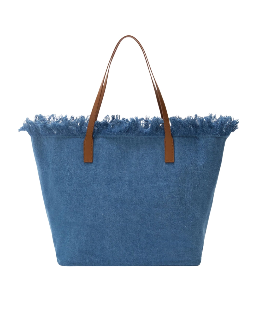 MC2 Saint Barth Borsa Shopper con Frange City Fringe CBF0001 Denim