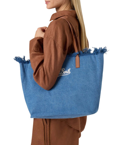 MC2 Saint Barth Borsa Shopper con Frange City Fringe CBF0001 Denim