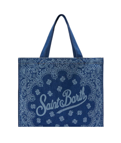 MC2 Saint Barth Borsa Stampa Bandana Essential EBAGN006 Blu Denim