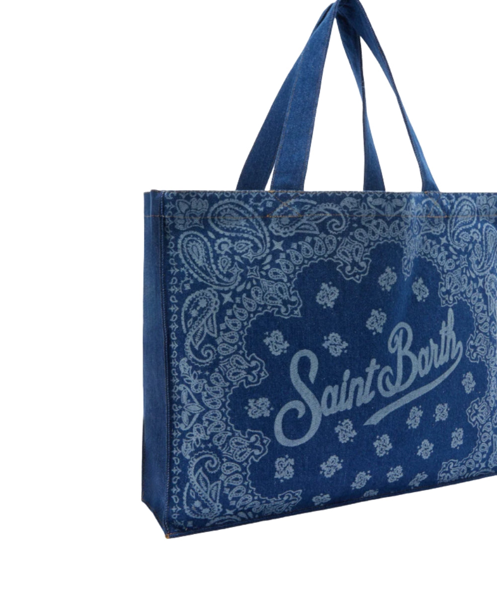 MC2 Saint Barth Borsa Stampa Bandana Essential EBAGN006 Blu Denim