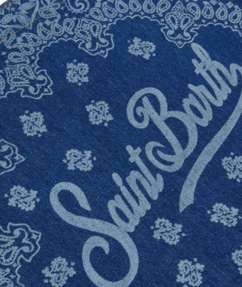 MC2 Saint Barth Borsa Stampa Bandana Essential EBAGN006 Blu Denim