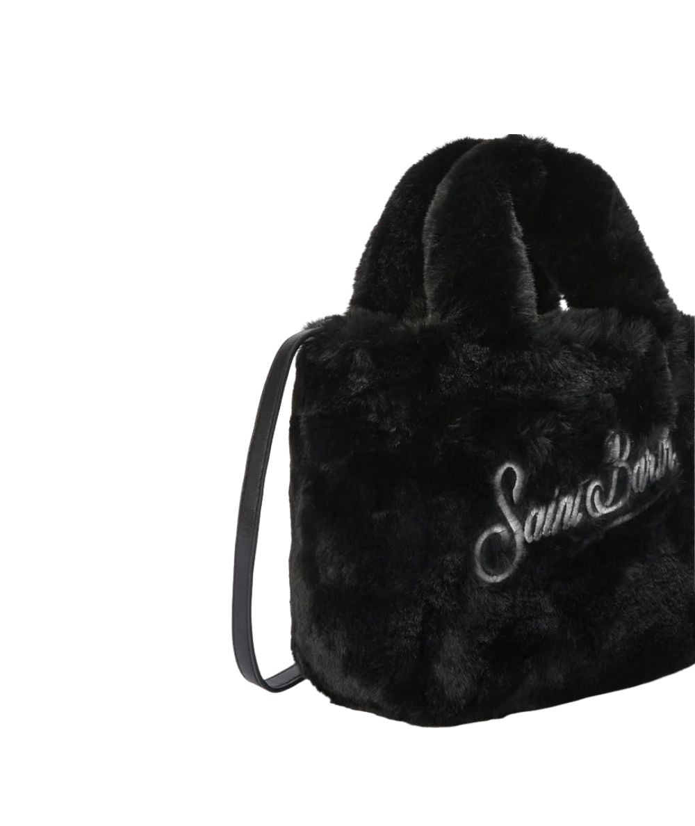 MC2 Saint Barth Borsa Vanity Mini in Faux Fur VAMI021 Nero