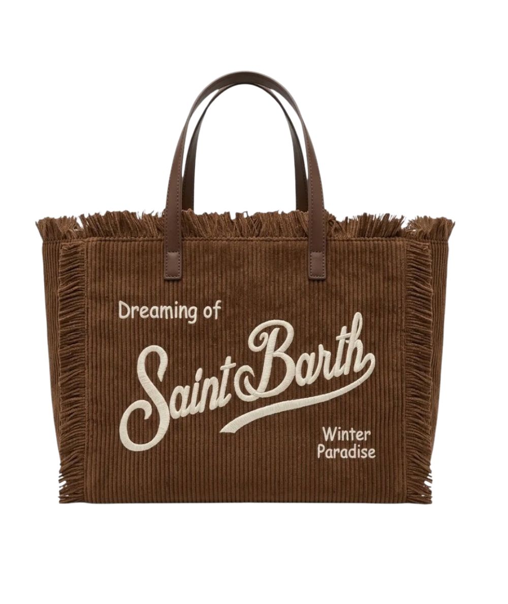 MC2 Saint Barth Borsa Vanity Mini in Velluto a Coste VAMI034 Marrone