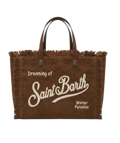 MC2 Saint Barth Borsa Vanity Mini in Velluto a Coste VAMI034 Marrone