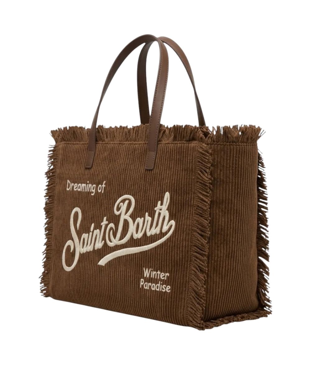 MC2 Saint Barth Borsa Vanity Mini in Velluto a Coste VAMI034 Marrone