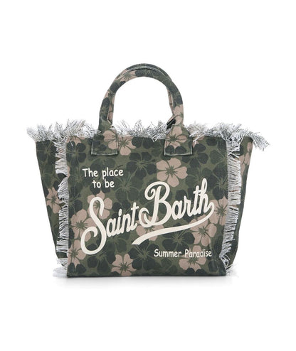 MC2 Saint Barth Borsa Vanity in Canvas Hibiscus Camouflage VANI001 Verde