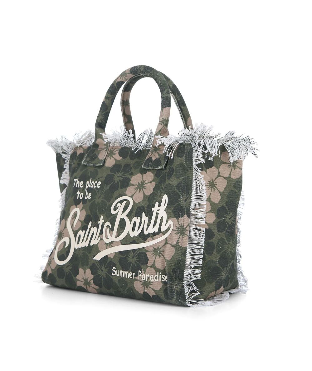 MC2 Saint Barth Borsa Vanity in Canvas Hibiscus Camouflage VANI001 Verde