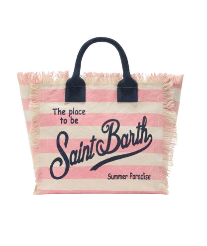 MC2 Saint Barth Borsa Vanity in Canvas a Righe VANI001 Rosa 