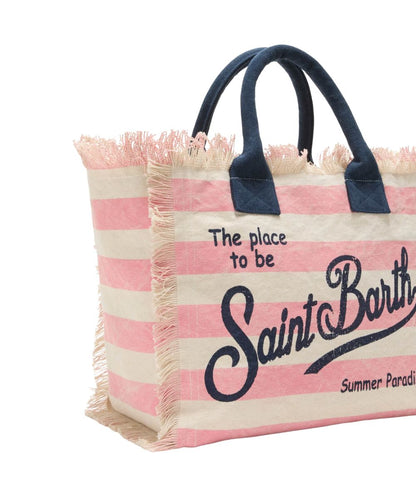 MC2 Saint Barth Borsa Vanity in Canvas a Righe VANI001 Rosa 