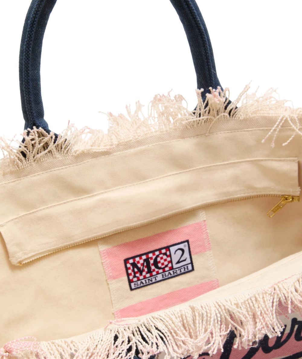 MC2 Saint Barth Borsa Vanity in Canvas a Righe VANI001 Rosa 