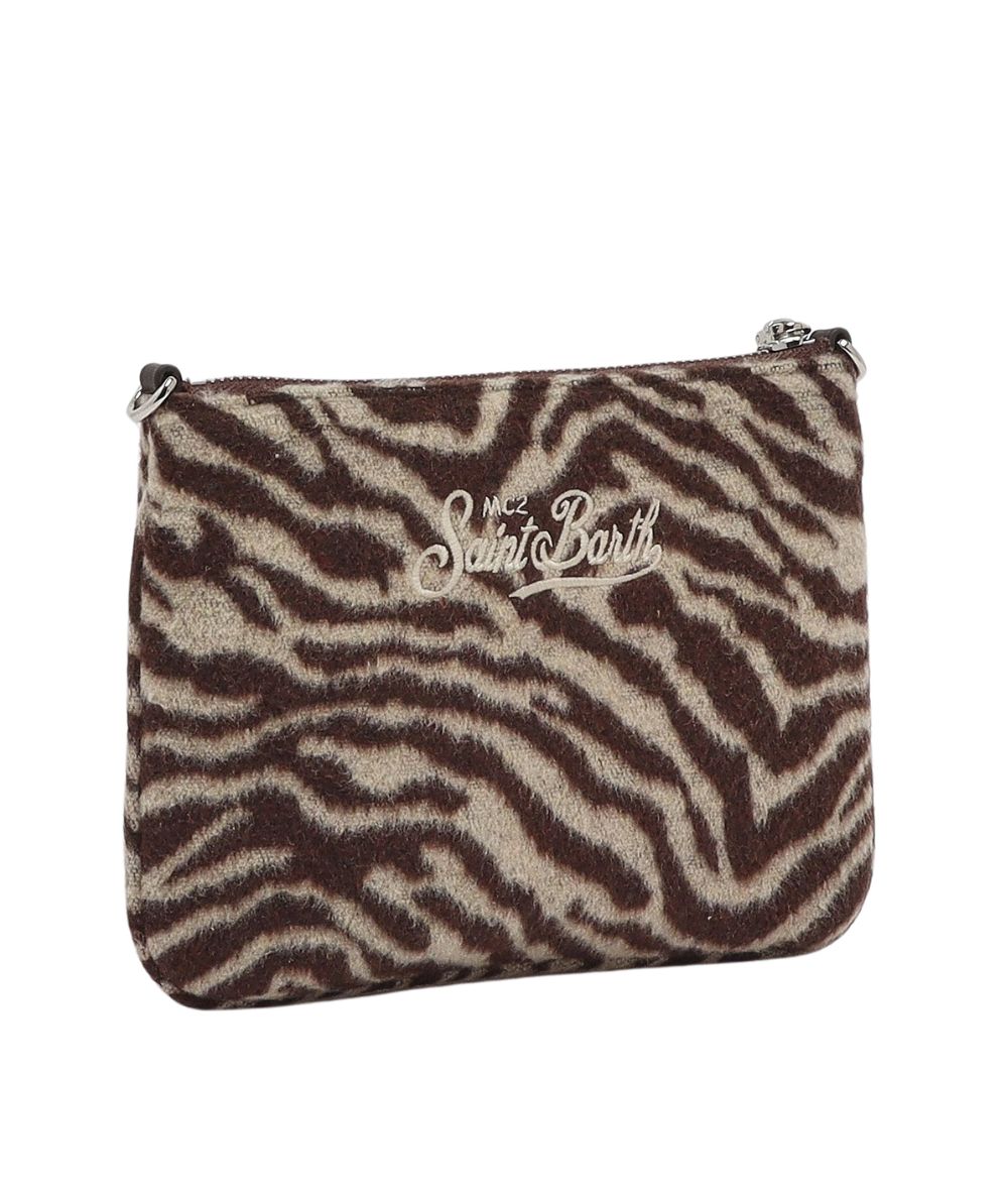 MC2 Saint Barth Borsa Zebrata Parisienne Mini Felt PARM003 Marrone