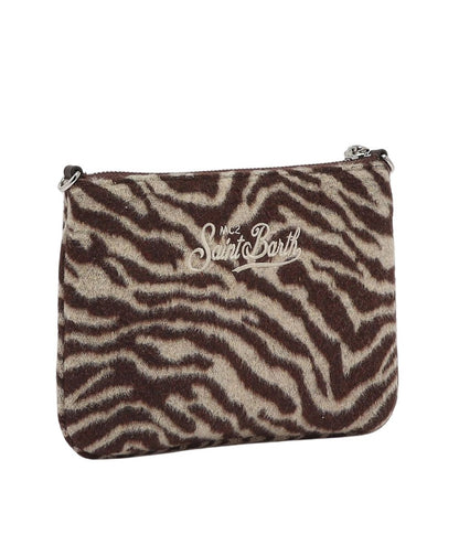 MC2 Saint Barth Borsa Zebrata Parisienne Mini Felt PARM003 Marrone