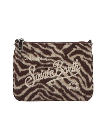 MC2 Saint Barth Borsa Zebrata Parisienne Mini Felt PARM003 Marrone