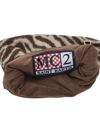 MC2 Saint Barth Borsa Zebrata Parisienne Mini Felt PARM003 Marrone