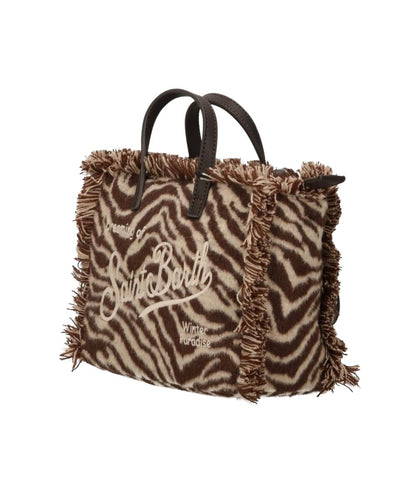 MC2 Saint Barth Borsa Zebrata Vanity Mini in Feltro VAMI035 Marrone