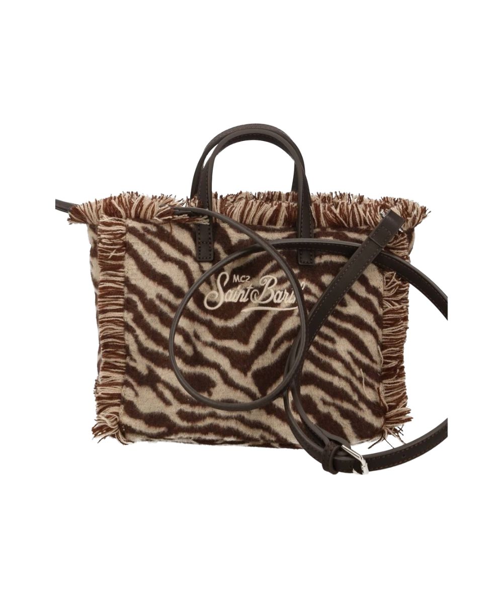 MC2 Saint Barth Borsa Zebrata Vanity Mini in Feltro VAMI035 Marrone