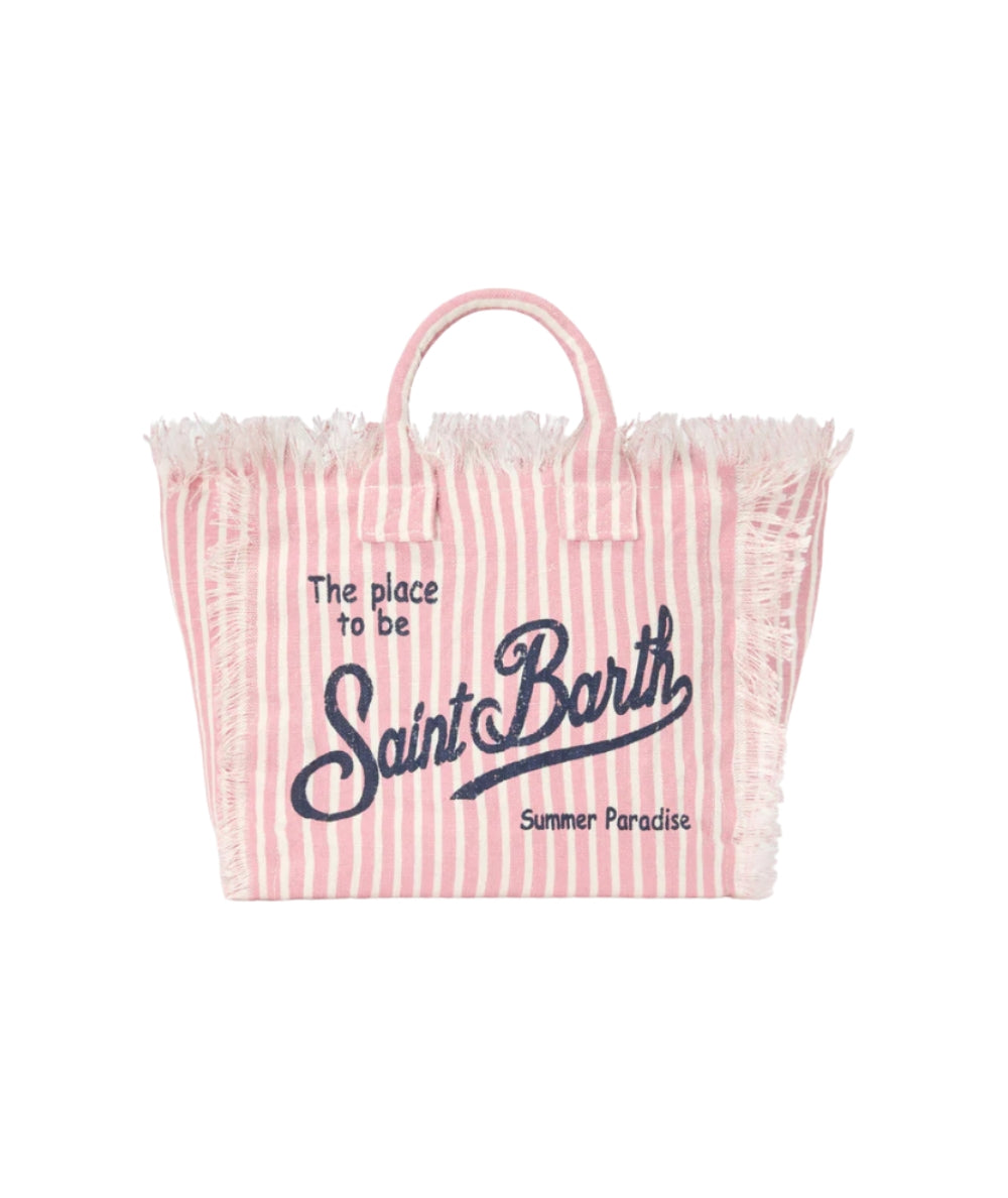 MC2 Saint Barth Borsa a Righe in Lino Colette Linen COL0018 Rosa