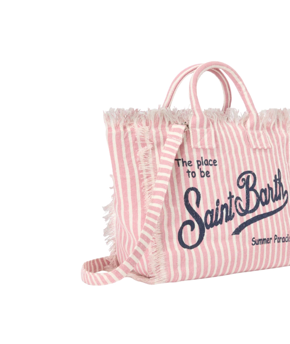 MC2 Saint Barth Borsa a Righe in Lino Colette Linen COL0018 Rosa