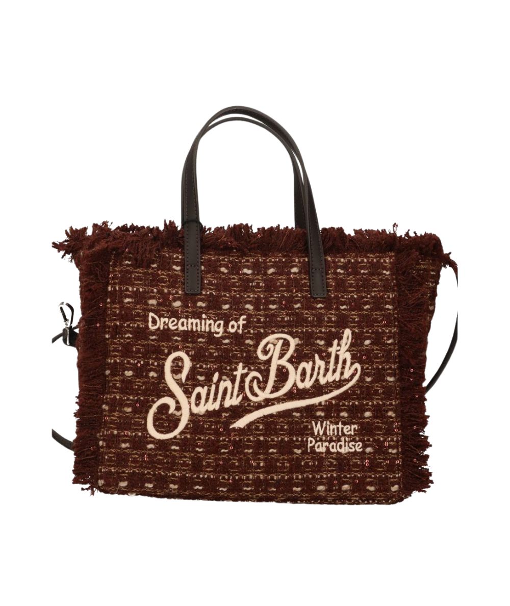 MC2 Saint Barth Borsa con Paillettes Colette in Tweed N COL0050 Marrone