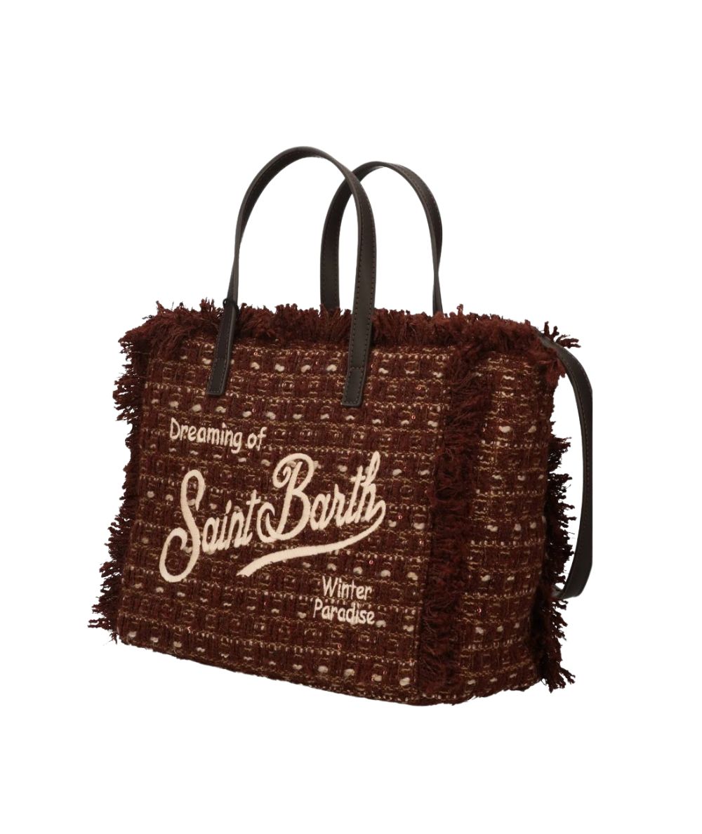 MC2 Saint Barth Borsa con Paillettes Colette in Tweed N COL0050 Marrone