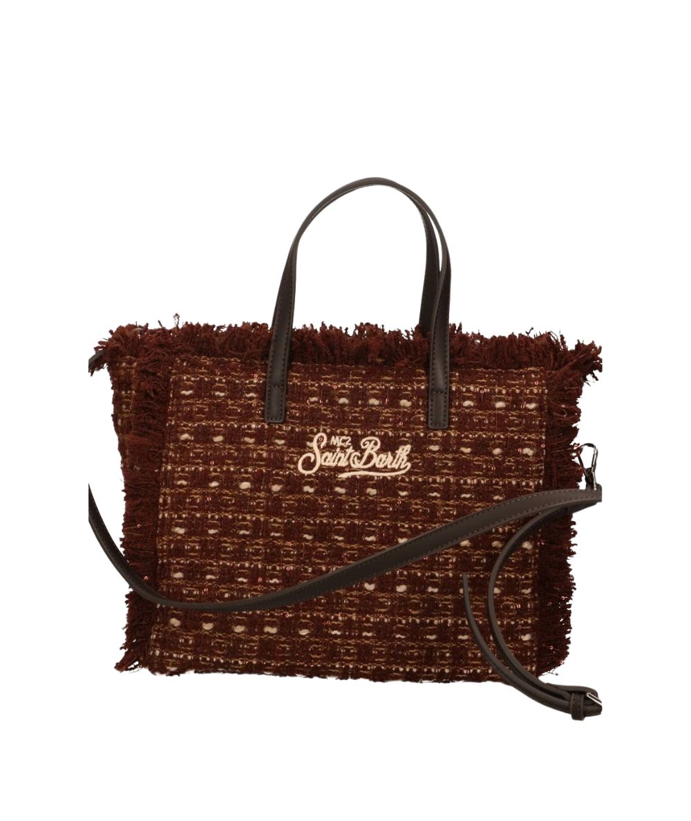 MC2 Saint Barth Borsa con Paillettes Colette in Tweed N COL0050 Marrone