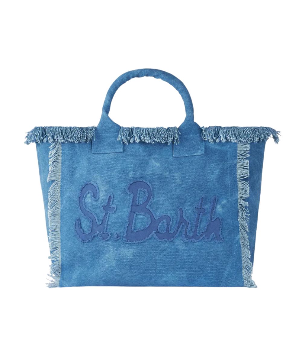 MC2 Saint Barth Borsa con Patch Logo Vanity VANI003 Denim
