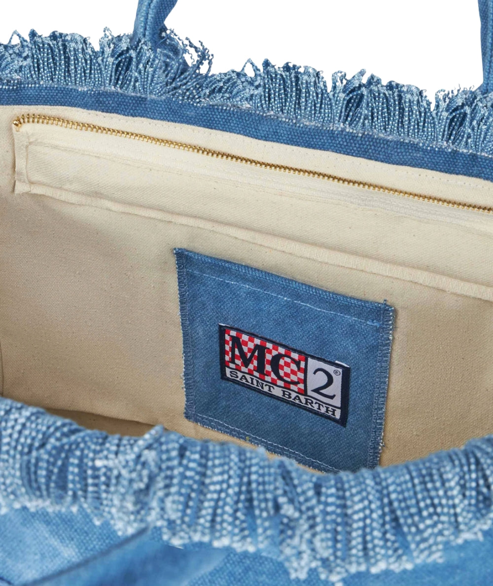 MC2 Saint Barth Borsa con Patch Logo Vanity VANI003 Denim