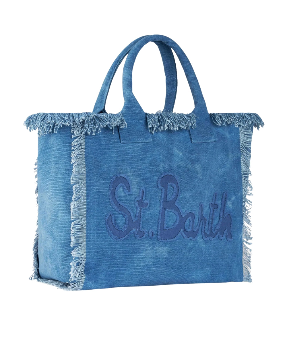 MC2 Saint Barth Borsa con Patch Logo Vanity VANI003 Denim